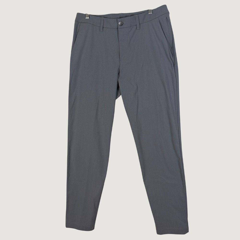 Lululemon Commission Slim Fit Pant Mens Grey Technical Stretch Trousers LM5AQYS